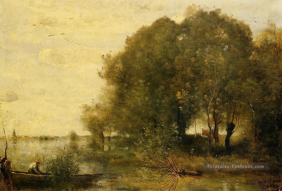 Péninsule boisée plein air romantisme Jean Baptiste Camille Corot Peintures à l'huile